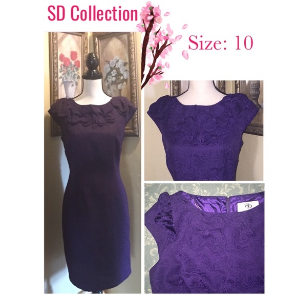 SD Collection Dresses & Skirts - 3 FOR $25 🎉 Purple 3D Flowers Neckline Dress 🌹